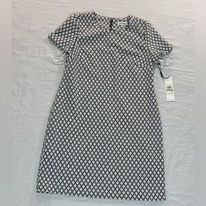 Calvin Klein Black and White Sheath Mini Dress